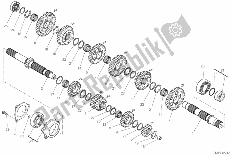 Toutes les pièces pour le Boîte De Vitesses du Ducati Superbike Panigale V4 Thailand 1100 2019